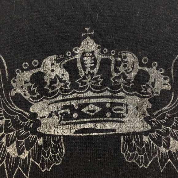 Nick & Mo Medium Black Sweater vest with white graphics and patches - Picture 9 of 13